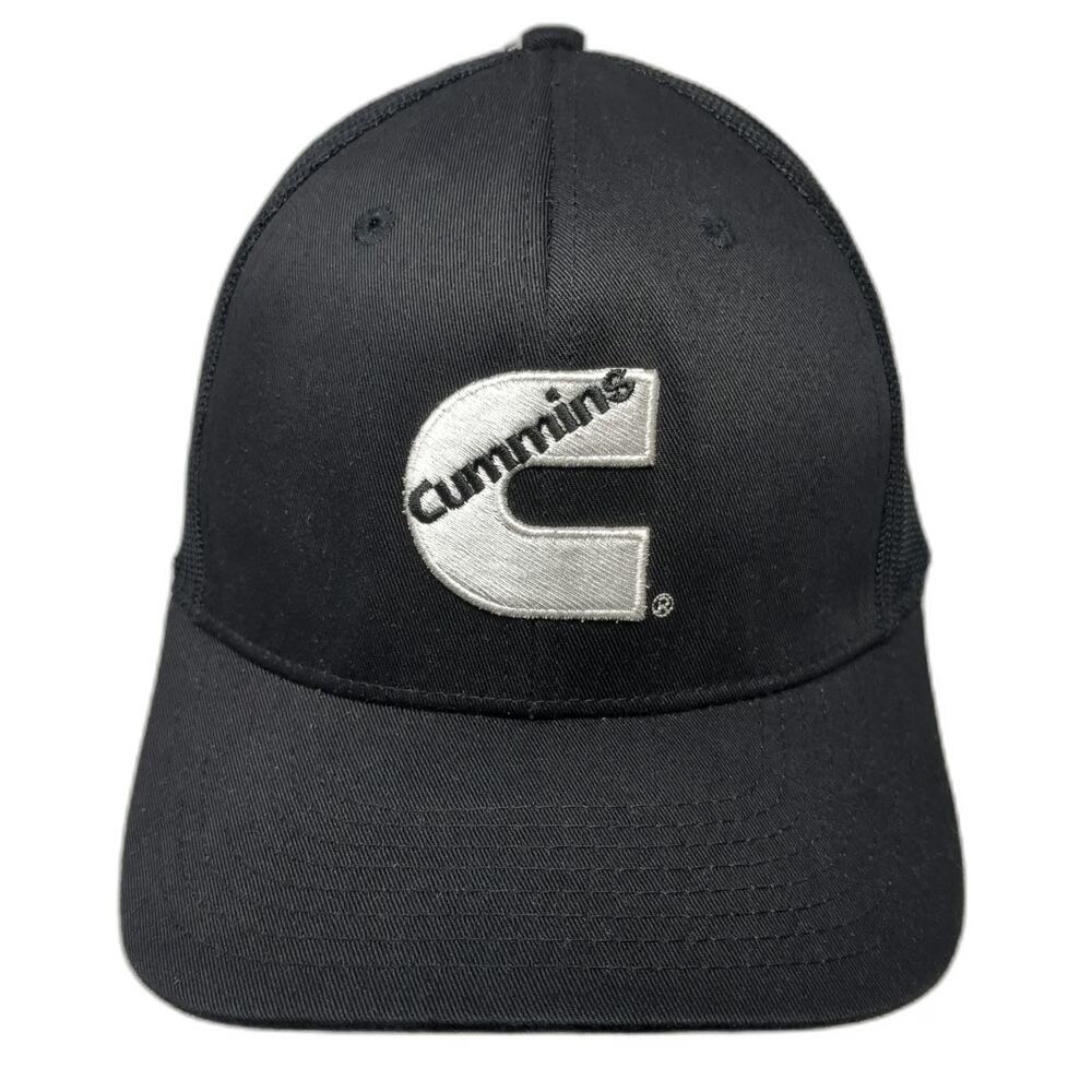 Cummins Trucker Hat Black One Size Mesh Back Structured Embroidered Snapback